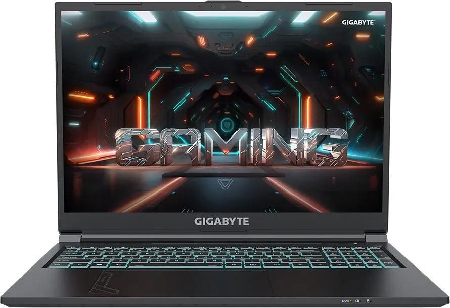 Ноутбук игровой Gigabyte G6 16", 2023, IPS, Intel Core i7 13620H 2.4ГГц, 10-ядерный, 16ГБ DDR5, 512ГБ SSD,  NVIDIA GeForce  RTX 4060 для ноутбуков - 8 ГБ, FreeDOS, черный [kf-h3kz853kd]
